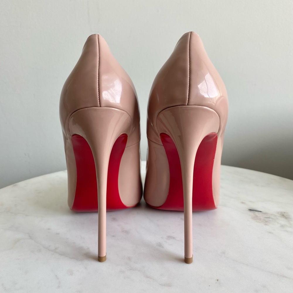 Nude Patent Pointy Toe Pumps 8